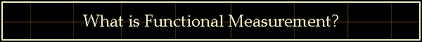 What is Functional Measurement?